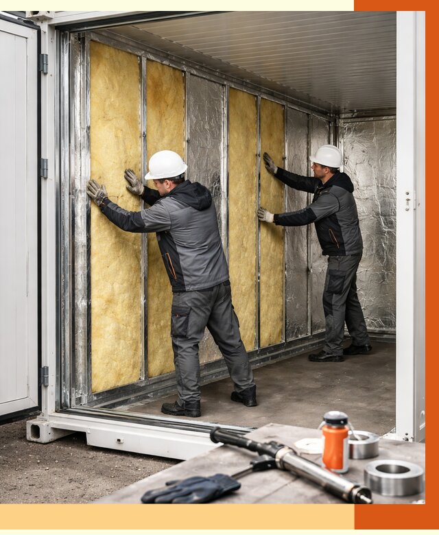 Утепление рефрижераторного контейнера в Ефремове от 46103 руб./м² | ТепломастерФрм