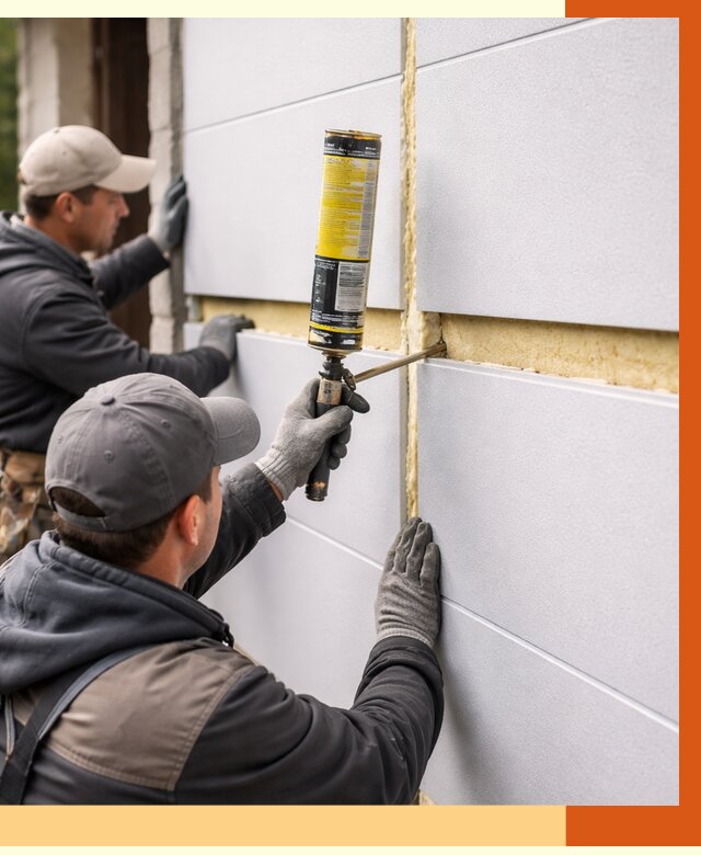 Утепление сэндвич панелей ППУ в Ефремове от 4303 руб. за м2 | ТепломастерФрм